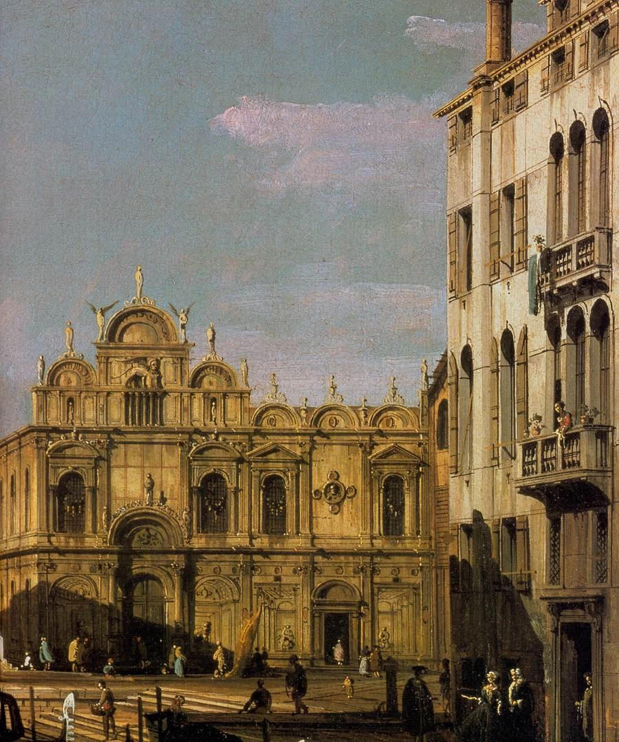Bernardo Bellotto 61 Il rio dei Mendicanti e la Scuola Grande di San Marco Gallerie dell'Accademia, Venezia dettaglio