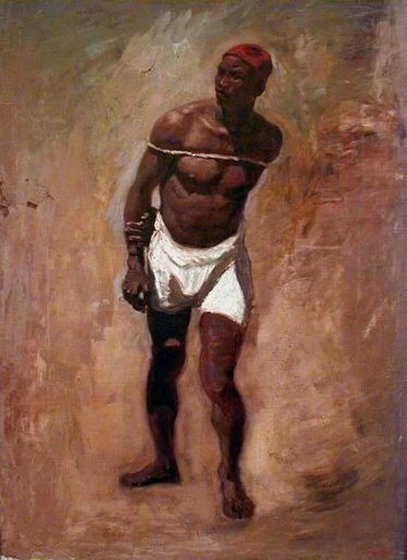 Léon Belly 44 Schiavo Nero che tira una corda Museo dell'hotel Sandelin, Saint Omer