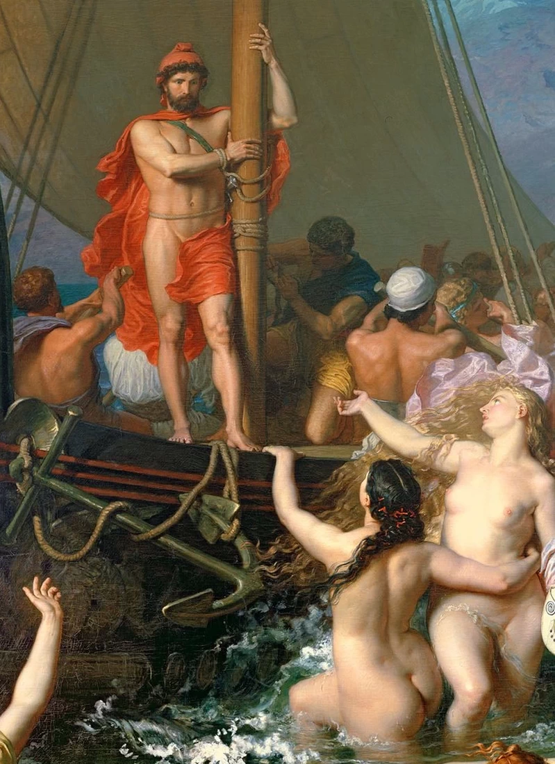 Léon Belly 48 Ulisse e le sirene Museo de l'Hotel Sanderin, Saint Omer dettaglio