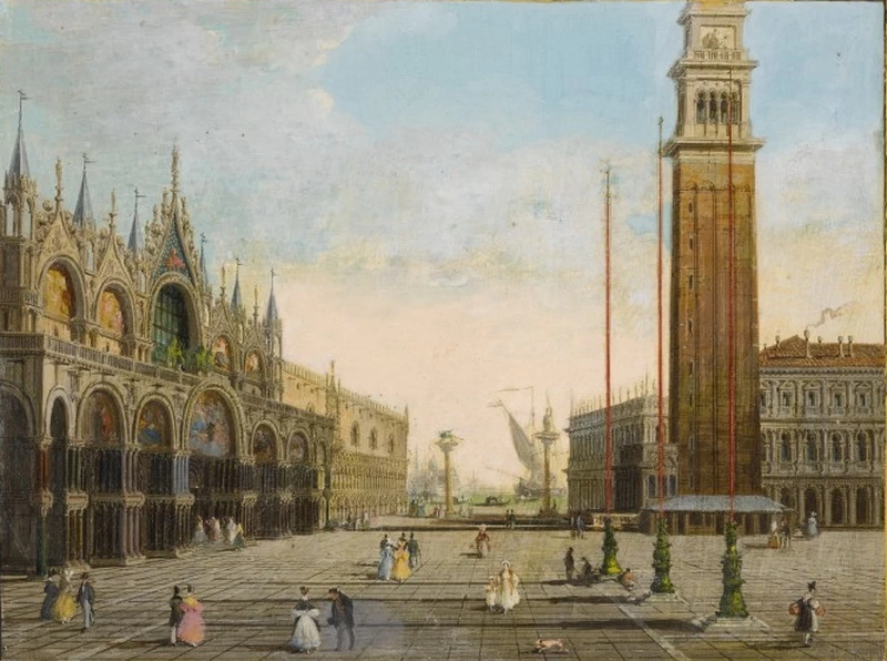 Giuseppe Bernardino Bison 214 Veduta di Piazza San Marco con la Piazzetta e San Giorgio Maggiore sullo sfondo