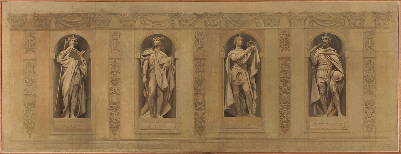 Paul Joseph Blanc 56 Schizzo per la chiesa di Saint Paul Saint Louis, Roberto il Pio. Clodoveo. San Luigi. Carlo Magno Museo delle Belle Arti della città di Parigi