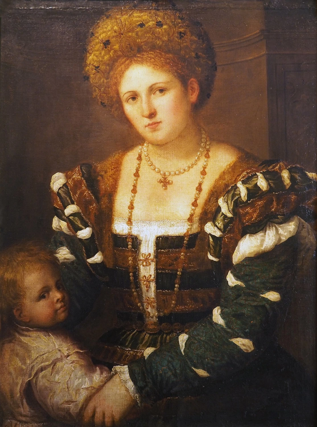 Paris Bordon 153 Ritratto di una signora con il figlio San Pietroburgo, Museo dell'Ermitage 1