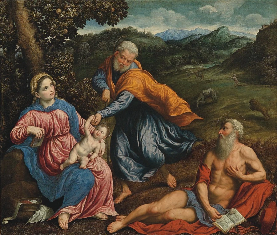 Paris Bordon 171 Sacra Famiglia con san Girolamo