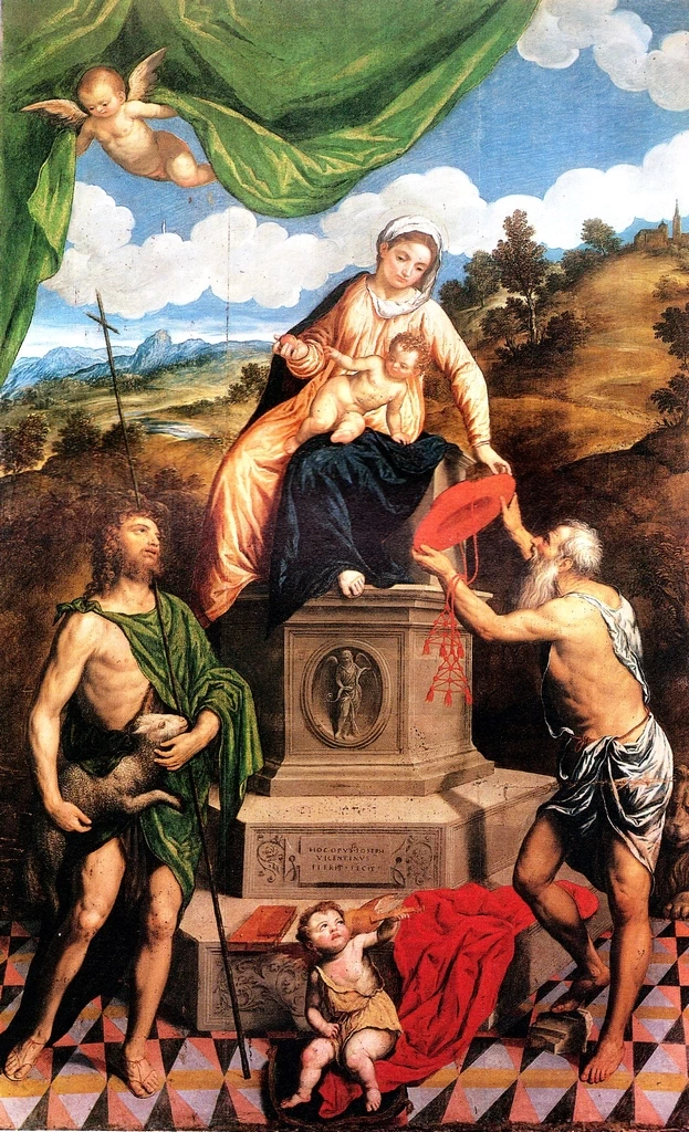 Paris Bordon 85 Madonna con Bambino in trono tra San Giovanni Battista e San Girolamo Treviso, Musei Civici di Treviso