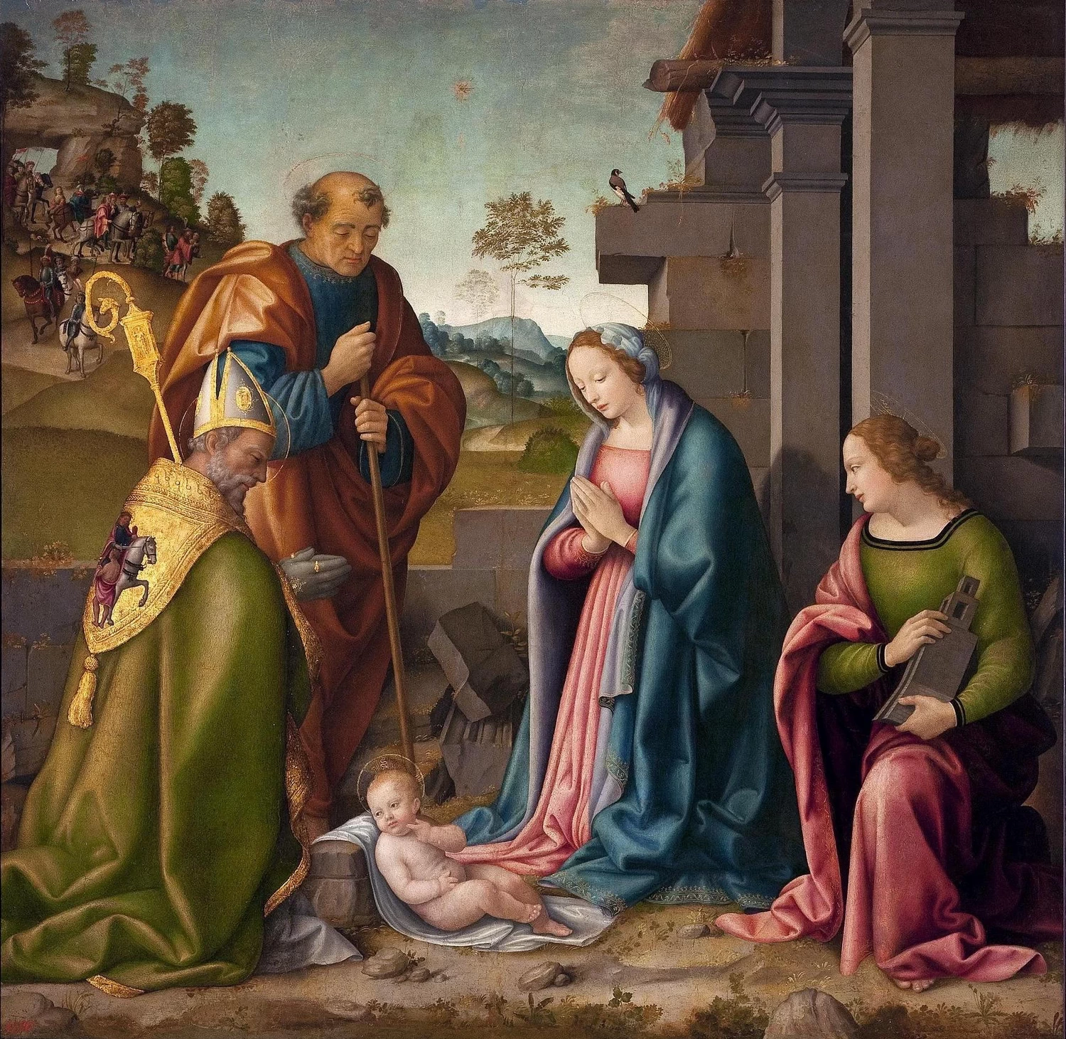 Raffaello Botticini 23 Adorazione del Bambino con Santa Barbara e san Martino The State Hermitage Museum, St. Petersburg