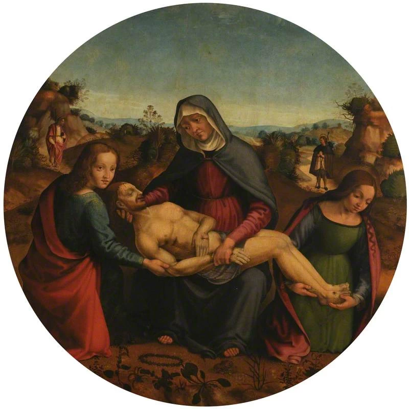 Raffaello Botticini 47 Il Compianto di Cristo con San Giovanni e Santa Maria Maddalena Christ Church, Università di Oxford