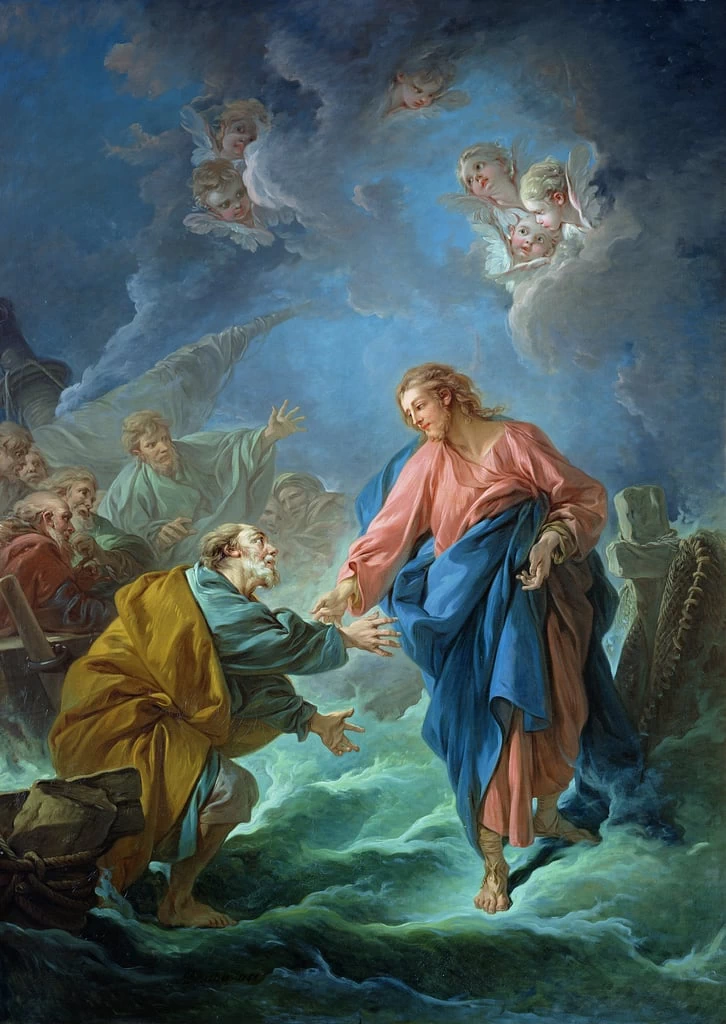 François Boucher 212 San Pietro invitato a camminare sull'acqua Cathedrale Saint Louis, Versailles