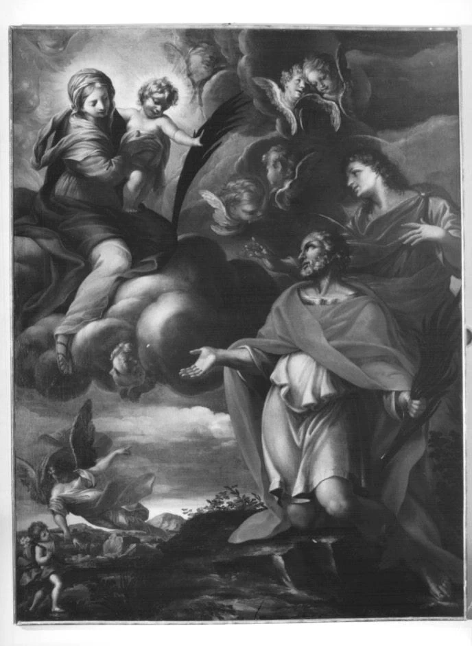 Giacinto Brandi 37 Madonna con Bambino e i Santi Fermo e Rustico e l'angelo Custode