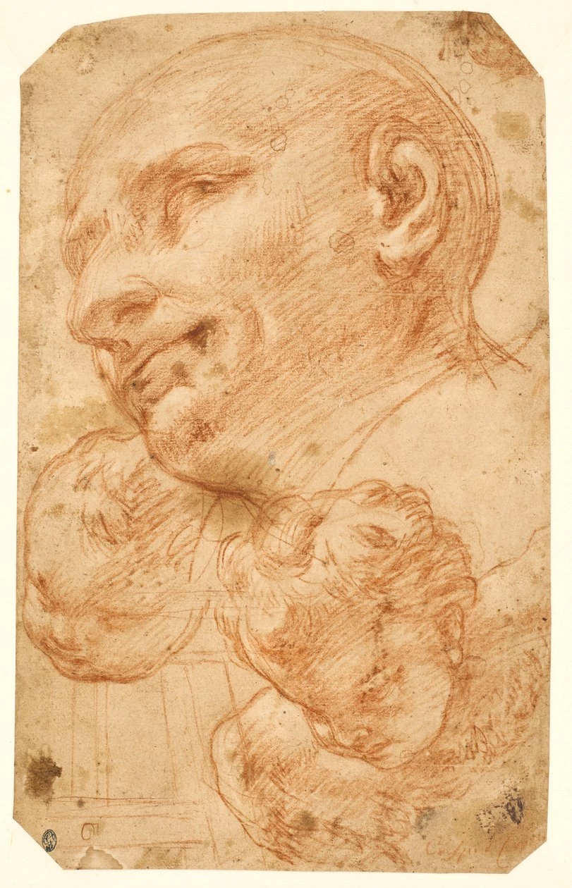 Giacinto Brandi 78 Teste di San Carlo Borromeo e due cherubini Statens Museum for Kunst