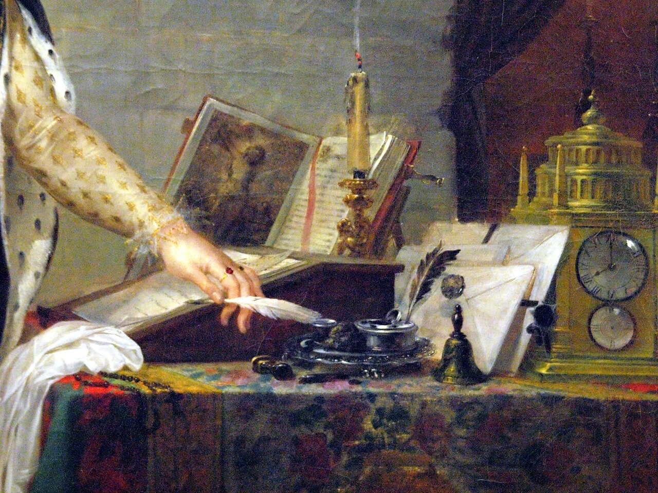 Maria Stuarda, regina di Scozia e pretendente al trono d'Inghilterra, nel momento in cui fu portata via per andare a morire Louvre Museum, Parigi dettaglio