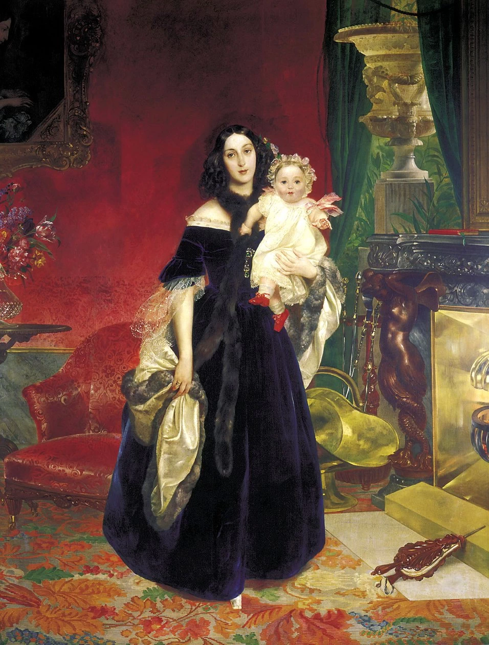 Karl Pavlovič Brjullov 117 Ritratto di Maria Arkadyevna Stolypina Beck con sua figlia