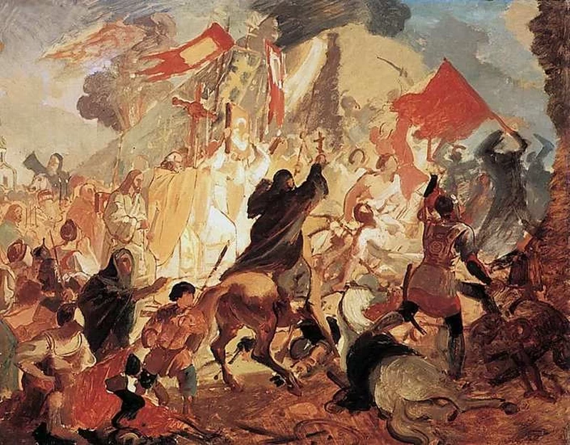 Karl Pavlovič Brjullov 4 Assedio di Pskov State Russian Museum, San Pietroburgo