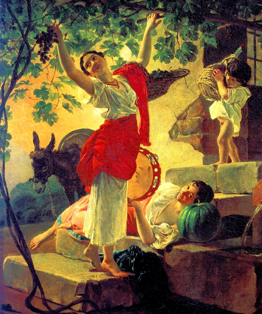 Karl Pavlovič Brjullov 69 Ragazza che raccoglie uva vicino a Napoli, 1827 State Russian Museum, San Pietroburgo