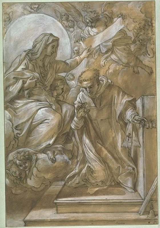 Giovanni Antonio Burrini 107 La Vergine presenta uno scapolare a San Giacinto Louvre, Parigi