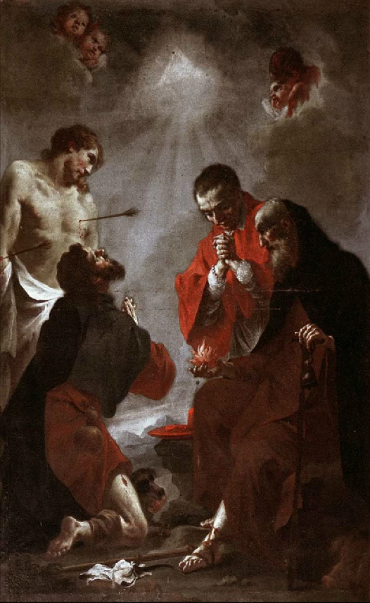 Francesco Capella 130 Quattro Santi San Sebastiano, San Rocco, San Carlo Borromeo e Sant'Antonio abate Chiesa di san Martino a Gorno