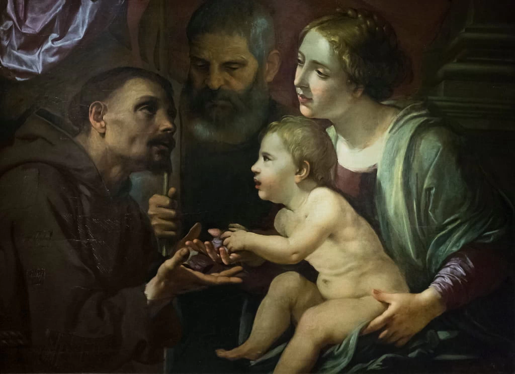 Angelo Caroselli 24 La Sacra Famiglia con San Francesco d'Assisi Palazzo Zevallos Stigliano, Napoli