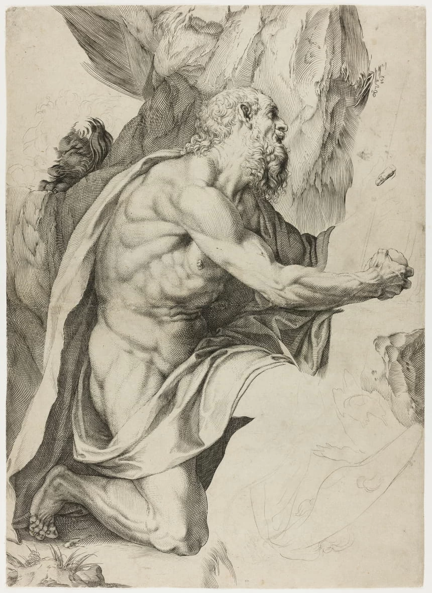Agostino Carracci 184 San Girolamo penitente Art Institute of Chicago, John H. Wrenn Memorial Collection