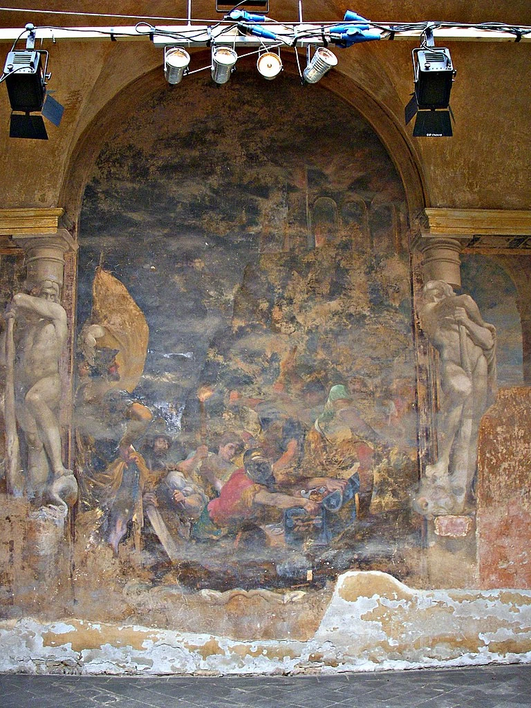 211 Ludovico Carracci Storie di san Benedetto Incendio e saccheggio di Montecassino Chiesa di san Michele in Bosco, Bologna