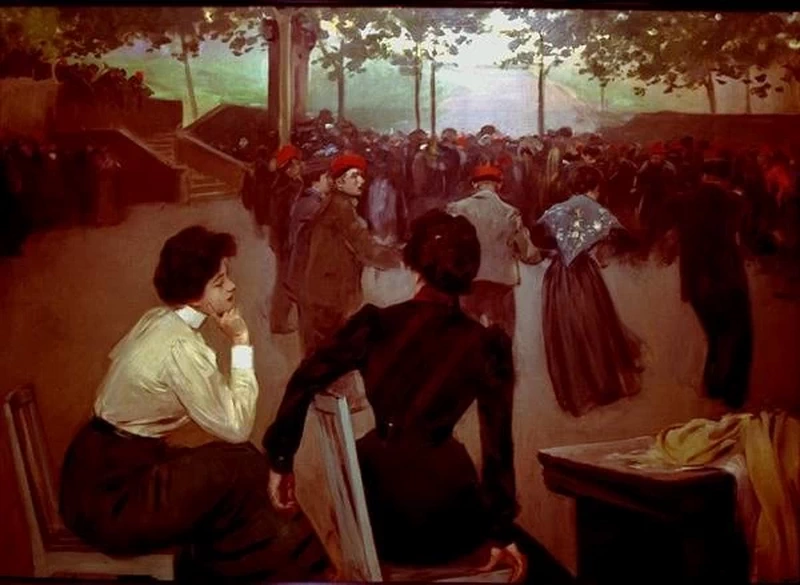 Ramon Casas 112 Sardane nella Fontana di San Roque a Olot