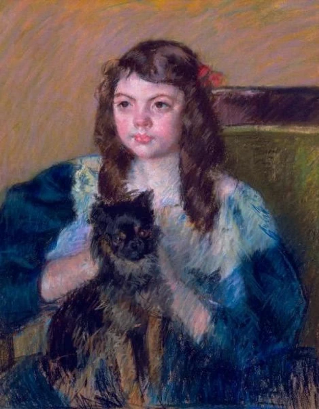 Mary Cassatt 59 Françoise tiene in mano un cagnolino, 1906 Huntington Library, San marino