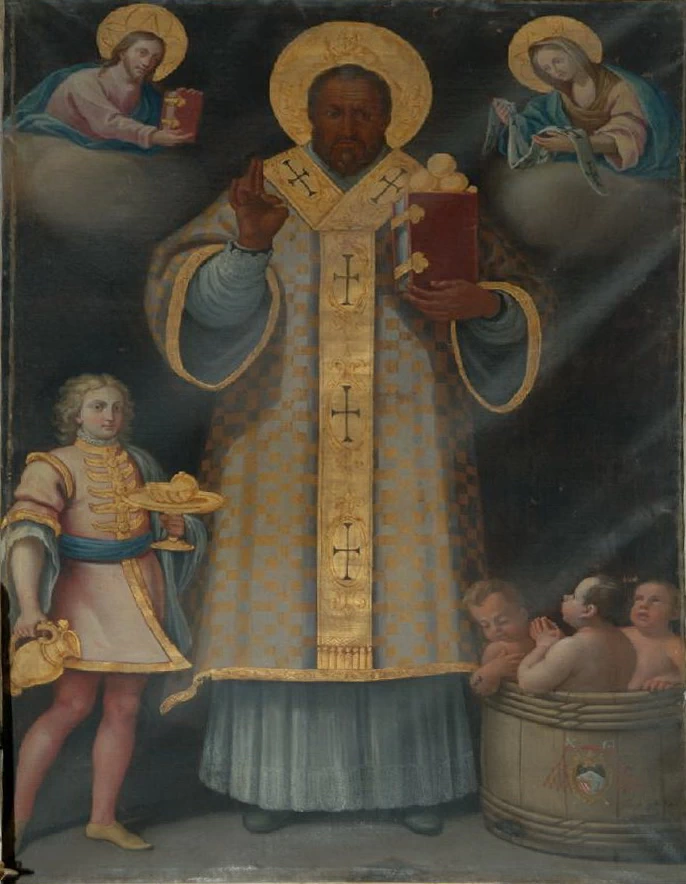Dipinto con San Nicola di Bari