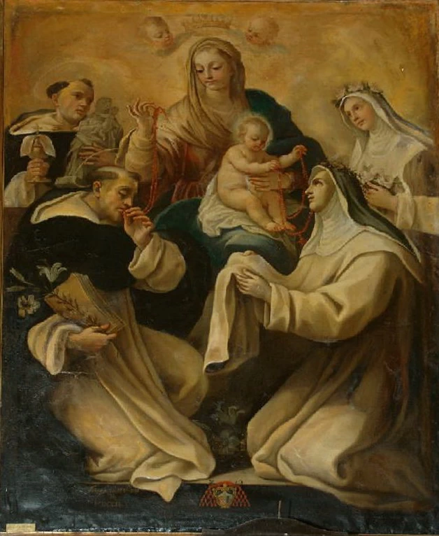 Dipinto con la Madonna del rosario