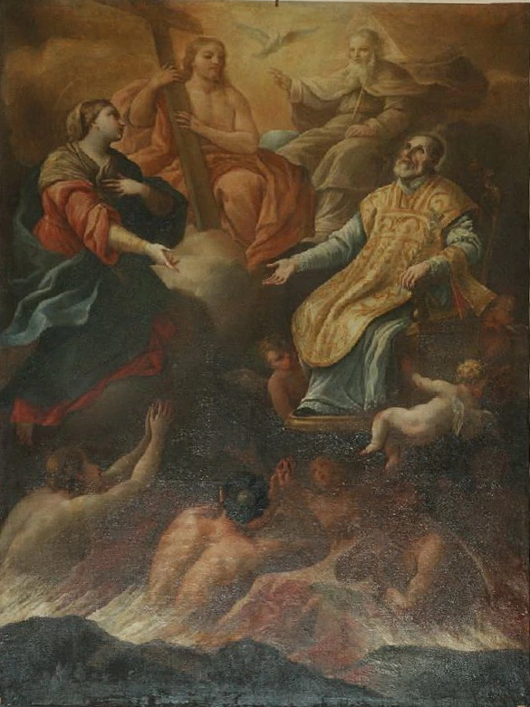 Dipinto con San Gaetano e le anime del Purgatorio