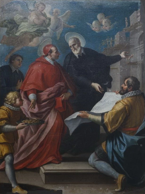 San Filippo Neri con San Carlo Borromeo e Filippo II di Spagna