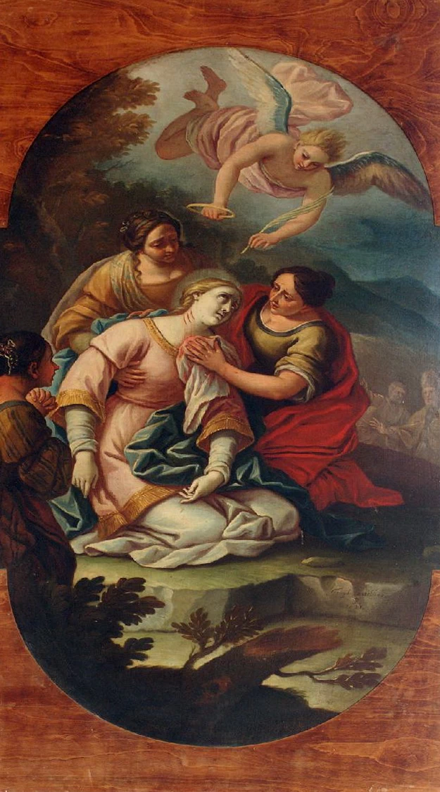 Martirio di Santa Cecilia in olio su tela