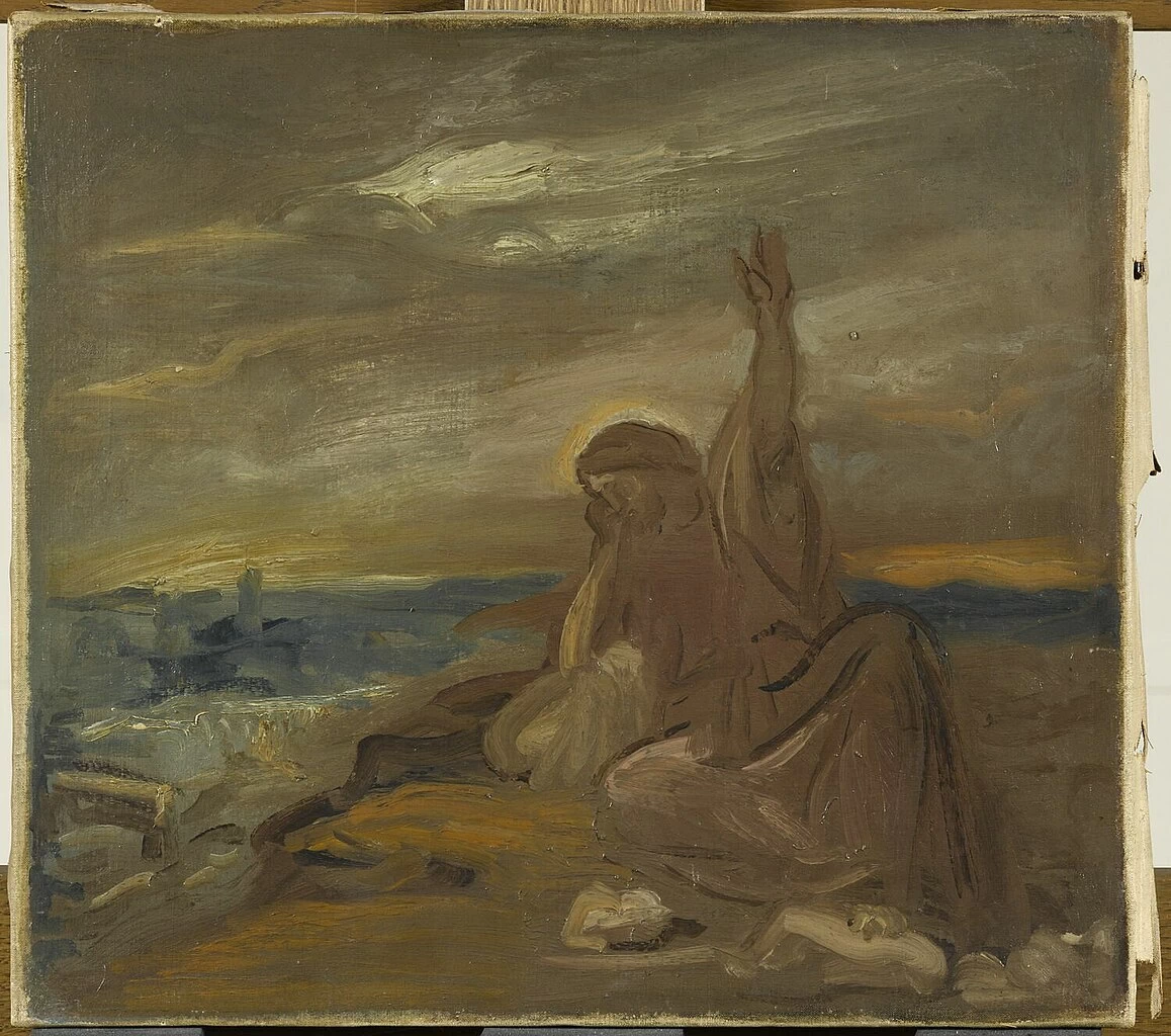 Théodore Chassériau 38 Cristo piange su Gerusalemme. Schizzo, 1836 Musée du Louvre, Parigi