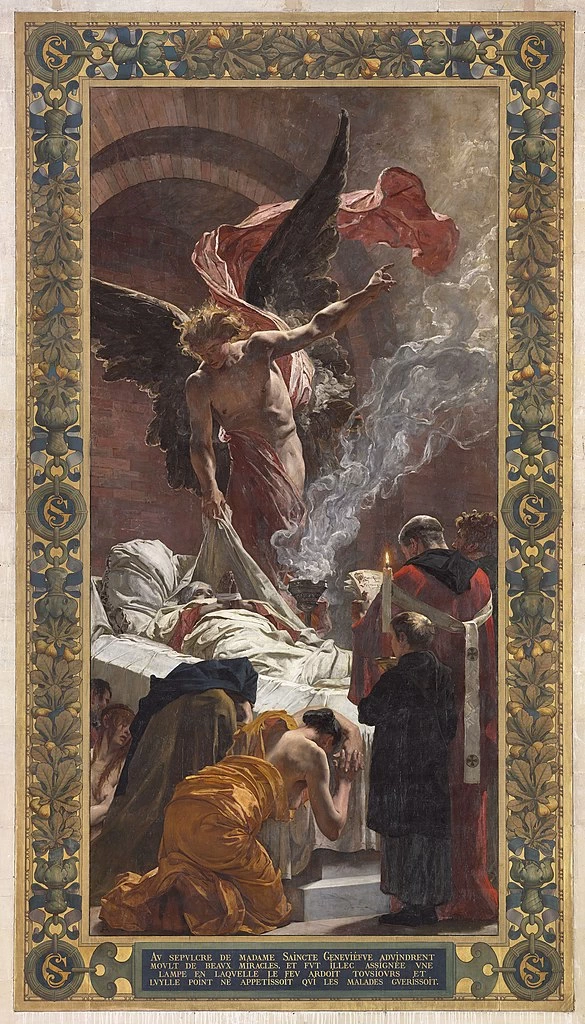 Pierre Puvis de Chavannes 74 La storia di santa Genoveffa Il funerale Panthéon, Paris dettaglio 2