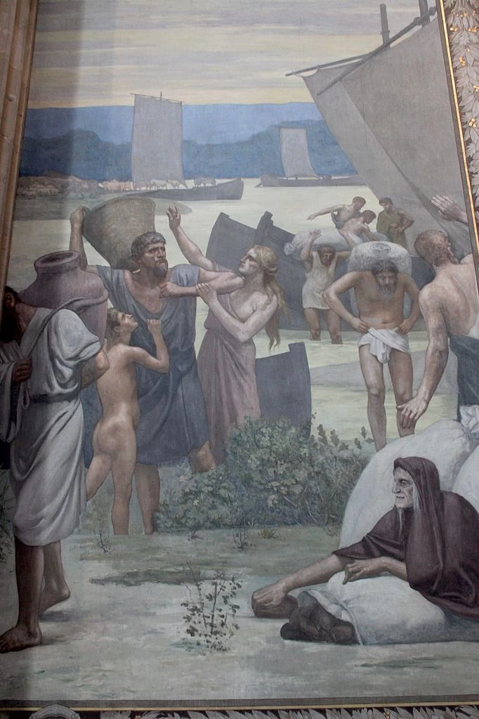 Pierre Puvis de Chavannes 80 La storia di santa Genoveffa Panthéon, Paris dettaglio 2