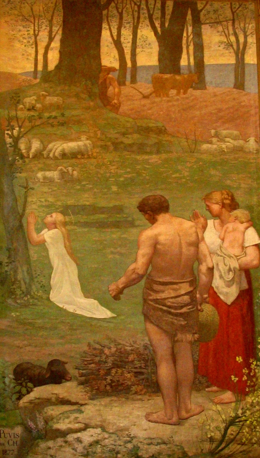 Pierre Puvis de Chavannes 89 L'infanzia di santa Genoveffa Panthéon, Paris