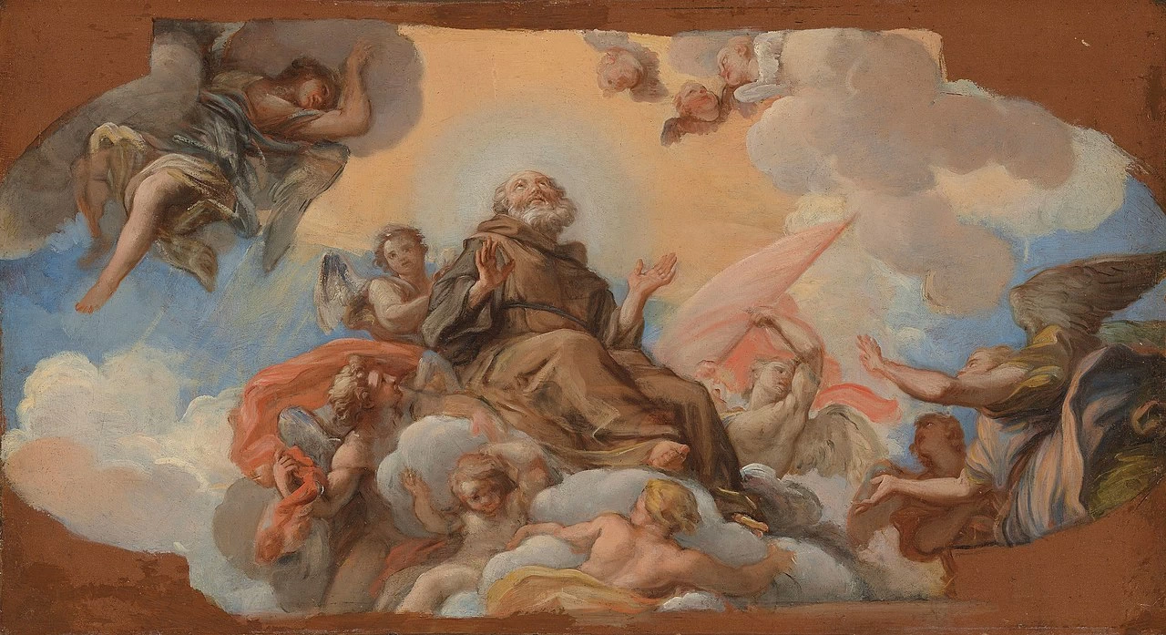 Giuseppe Bartolomeo Chiari 32 La gloria di san Francesco di Paola bozzetto