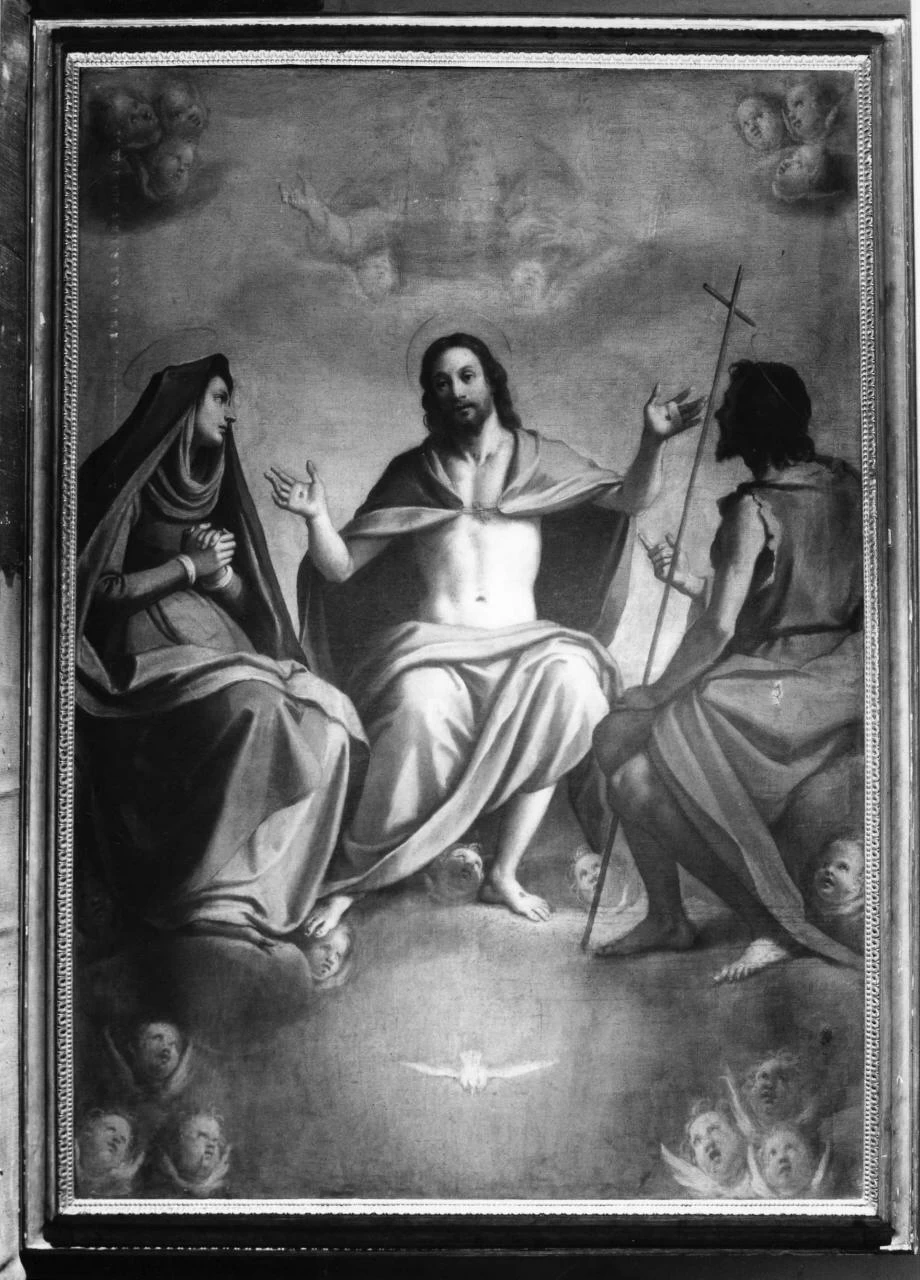 Jacopo Chimenti 22 Cristo in gloria tra la Madonna e San Giovanni Battista con Dio Padre e colomba dello Spirito Santo Firenze