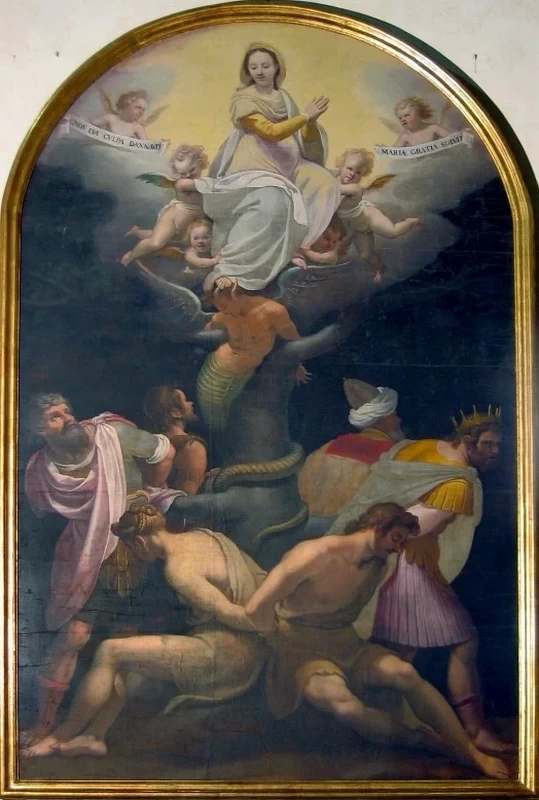 Jacopo Chimenti 35 Immacolata Concezione con Adamo, Eva, Mosè, David, S. Giovanni Battista e san Paolo Conservatorio di S. Chiara