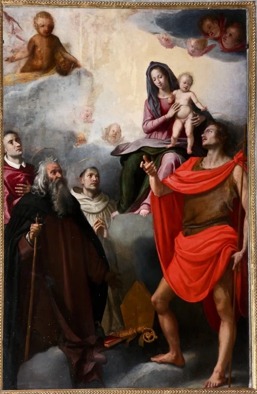 Jacopo Chimenti 56 Madonna con Bambino tra San Giovanni Battista, Bernardo, Antonio e Carlo Borromeo Firenze attribuito