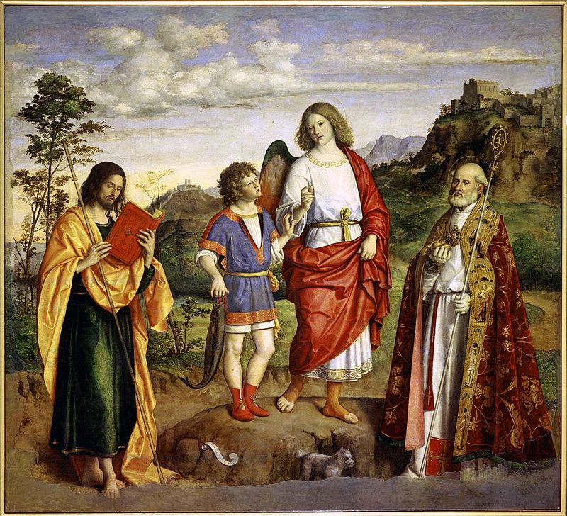 L'arcangelo Raffaele e Tobiolo tra i santi Giacomo e Nicolò, 162x178 cm, Gallerie dell'Accademia, Venezia