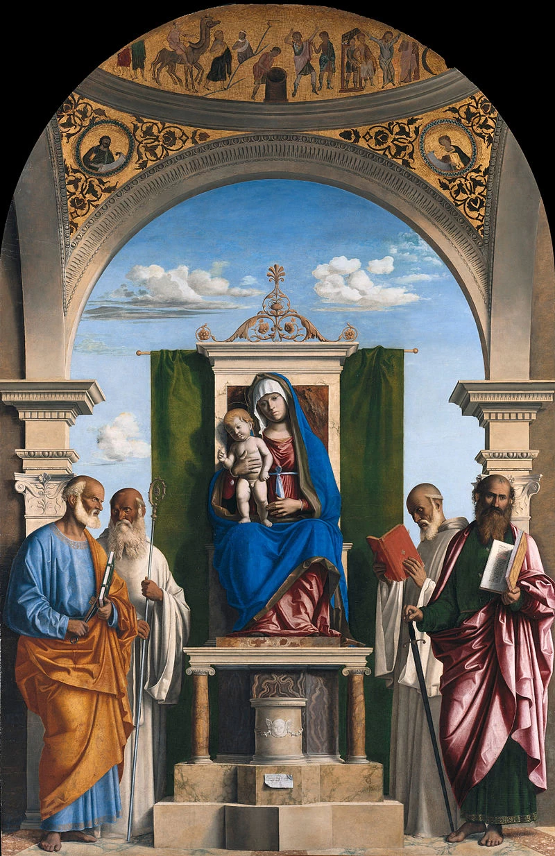 La Madonna in trono col Bambino tra i santi Pietro, Romualdo, Benedetto e Paolo - Gemäldegalerie, Staatliche Museen, Berlino