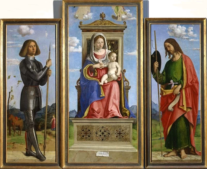 Trittico con la Madonna in trono col Bambino e i santi Giorgio e Giacomo - Musée des Beaux, Arts (Caen), Caen