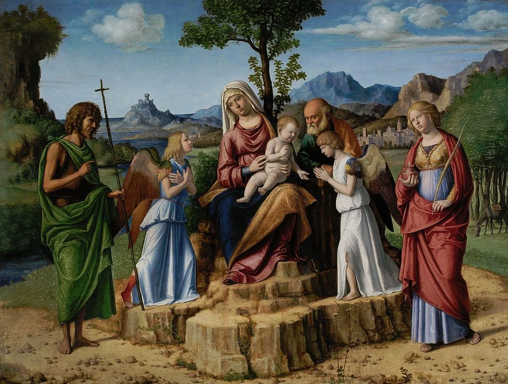 Riposo durante la fuga in Egitto con i santi Giovanni Battista e Lucia Lisbona Calouste Gulbenkian