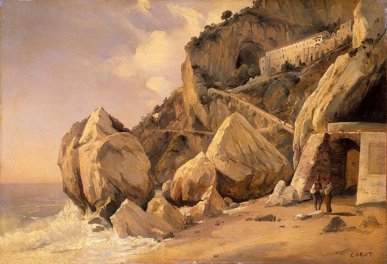 Jean Baptiste Camille Corot 117 Le rocce Hermitage, San Pietroburgo