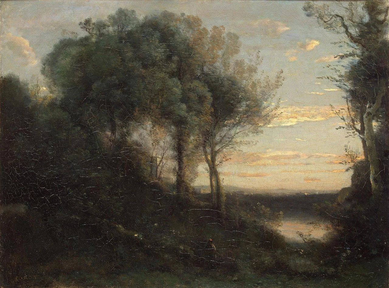 Jean Baptiste Camille Corot 199 Sera, fine 1850 Hermitage, San Pietroburgo