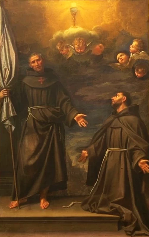 Donato Creti 66 San Giovanni da Capistrano con San Pasquale Baylon