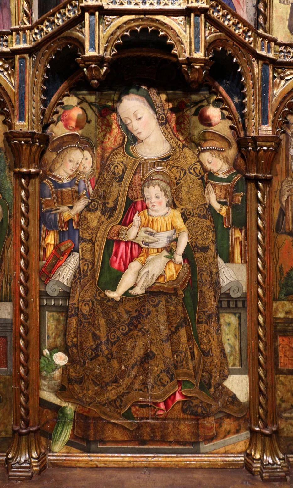 Vergine in trono con Bambino e angeli - polittico di san Severino, 1482