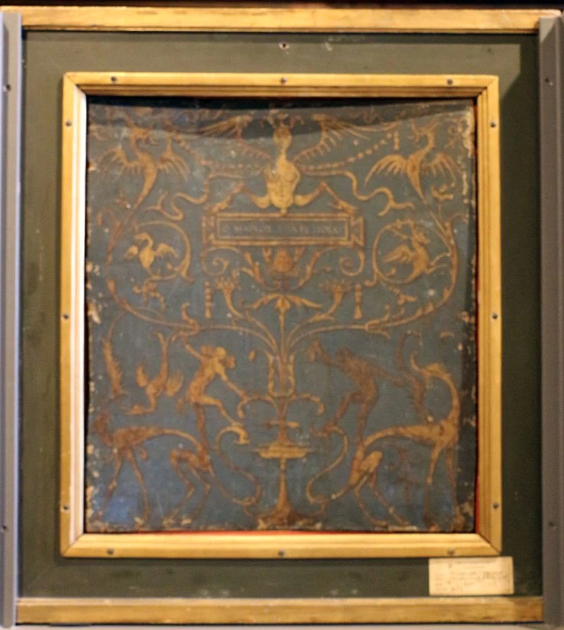 Dalla Madonna delle rocce di Leonardo - retro con gottesche, 1510