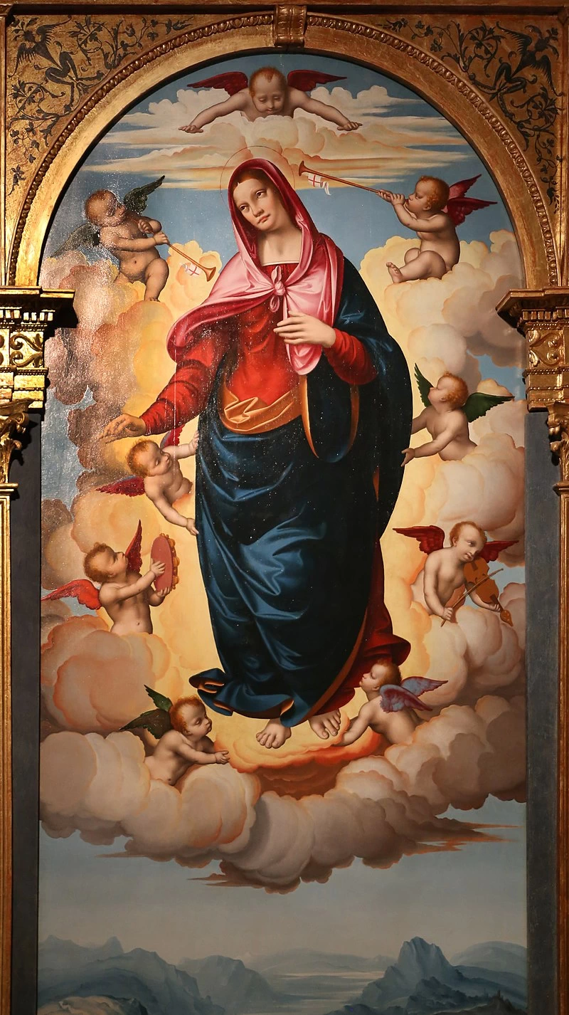 Assunta tra i ss. Giovanni Battista e Stefano - dettaglio, da Mezzana di Somma Lombardo, Museo Diocesano, Milano