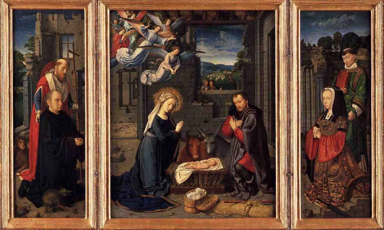 Trittico della natività con santi Girolamo e Leonardo con donatore - Metropolitan Museum of Art, New York