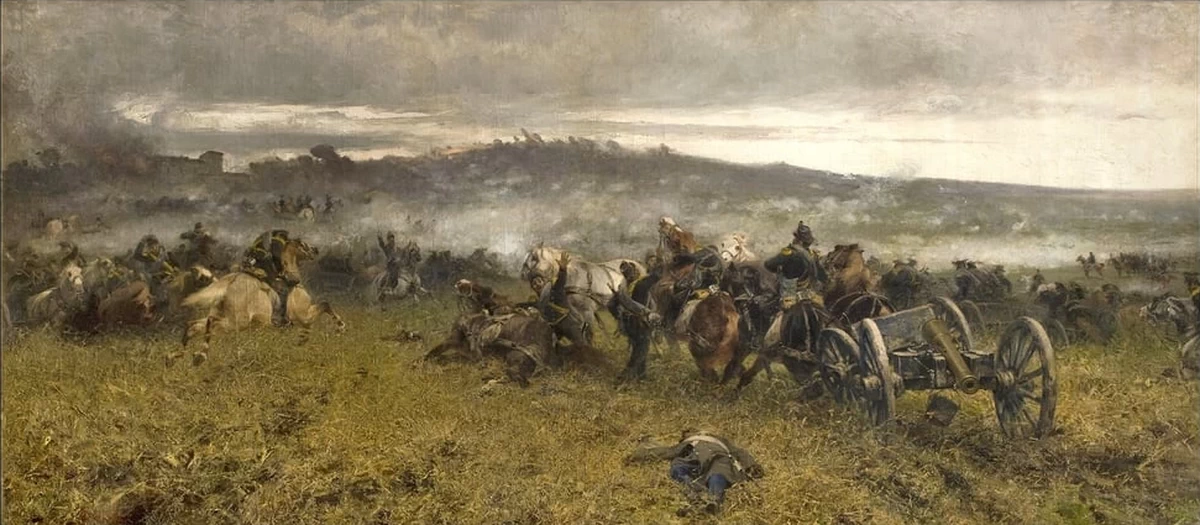 Sebastiano De Albertis 7 Artiglieria durante la battaglia di San Martino, 1887 Galleria di Piazza della Scala, Milano
