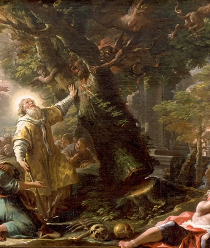 Paolo de Matteis 142 San Nicola di Bari abbatte un albero abitato dai demoni High Museum of Art, Atlanta dettaglio